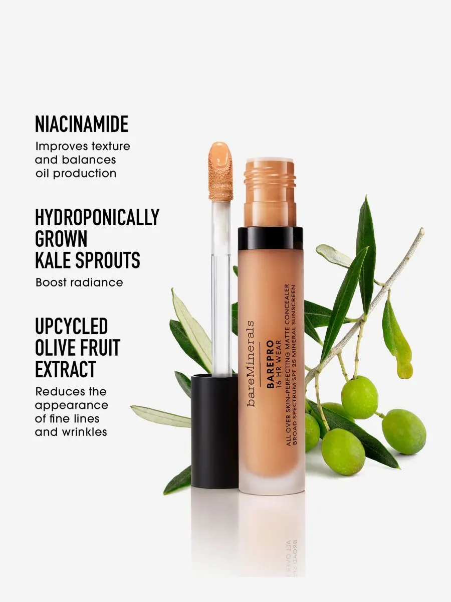 BarePro 16HR Матирующий консилер для всего лица с минеральной основой и SPF 25 BareMinerals, цвет — изображение 5 из 10
