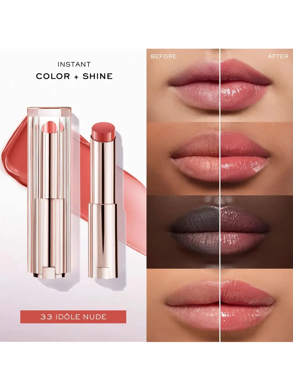 Увлажняющий бальзам для губ Lancome Lip Idole Squalane-12 Butterglow, 33 Idôle Nude, 3 г — изображение 4 из 4