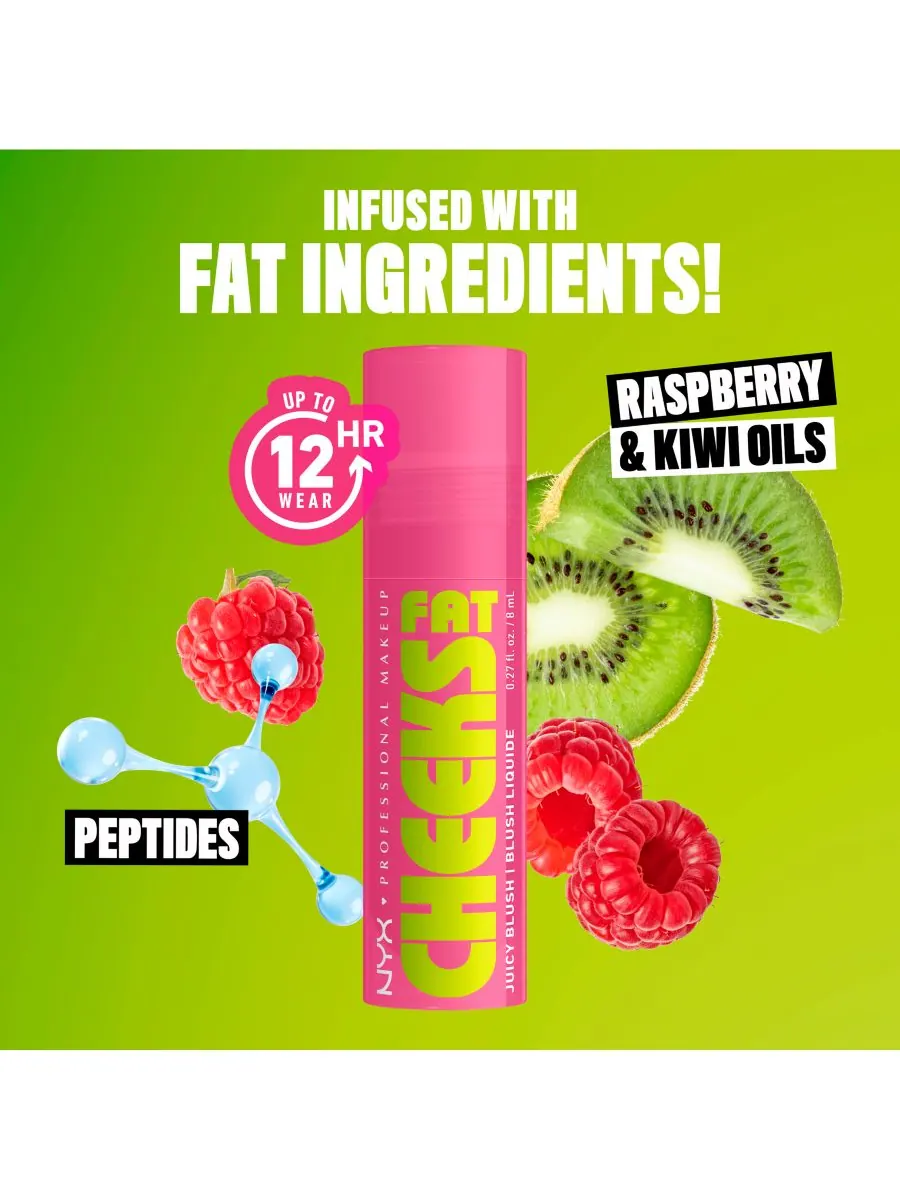Жидкие румяна Fat Cheeks Juicy, 0,27 унции NYX Professional Makeup, цвет plum pop — изображение 3 из 5
