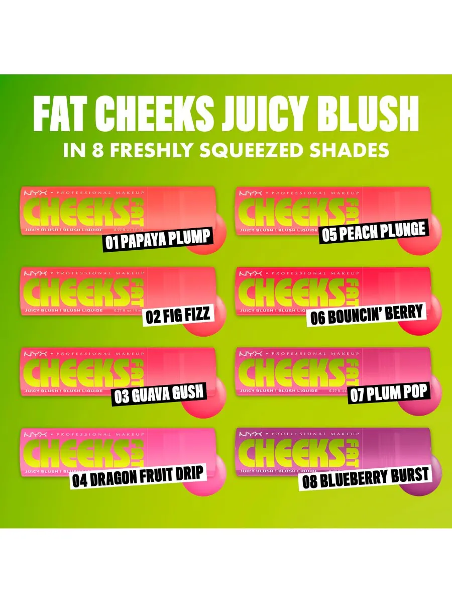 Жидкие румяна Fat Cheeks Juicy, 0,27 унции NYX Professional Makeup, цвет plum pop — изображение 4 из 5