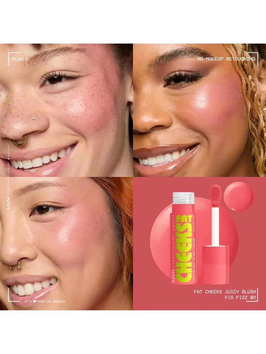 Жидкие румяна Fat Cheeks Juicy, 0,27 унции NYX Professional Makeup, цвет fig fizz — изображение 5 из 5