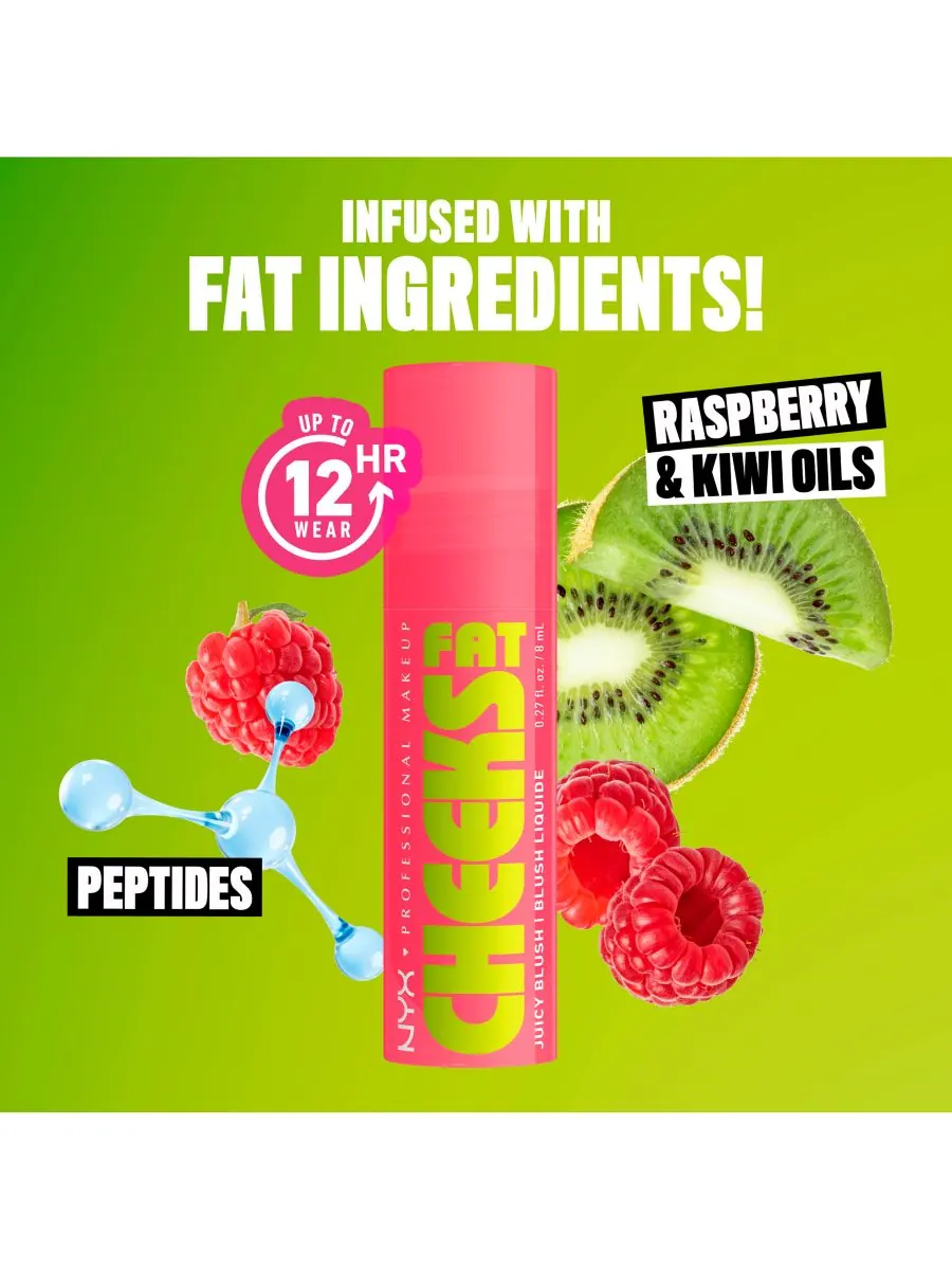 Жидкие румяна Fat Cheeks Juicy, 0,27 унции NYX Professional Makeup, цвет guava gush — изображение 3 из 5