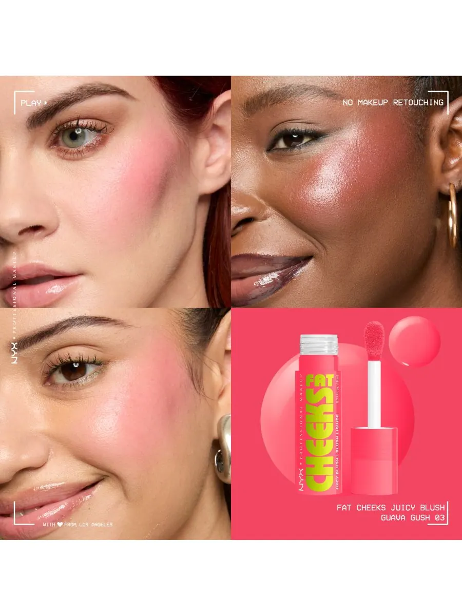 Жидкие румяна Fat Cheeks Juicy, 0,27 унции NYX Professional Makeup, цвет guava gush — изображение 5 из 5
