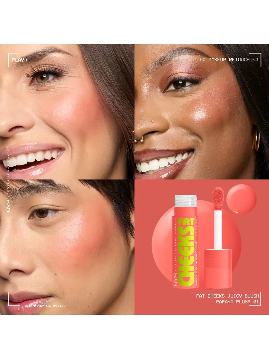 Жидкие румяна Fat Cheeks Juicy, 0,27 унции NYX Professional Makeup, цвет papaya plump — изображение 5 из 5