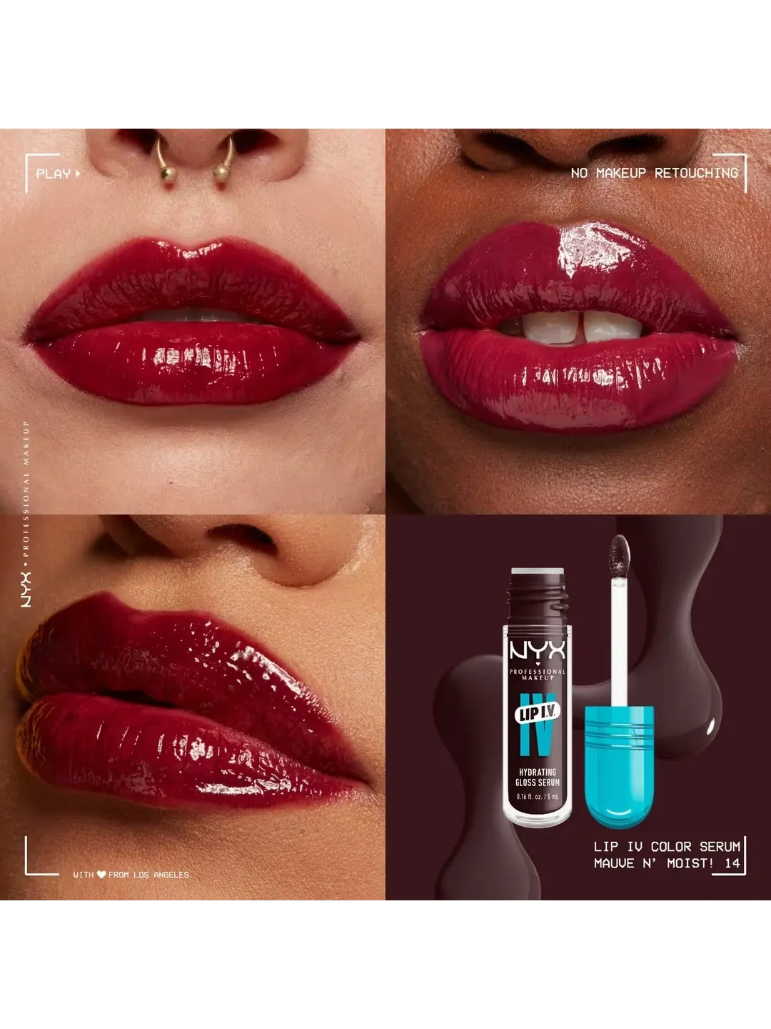 NYX Professional Makeup Lip I.V. Hydrating Gloss Stain, Оттенок Mauve N' Moist! — изображение 4 из 4