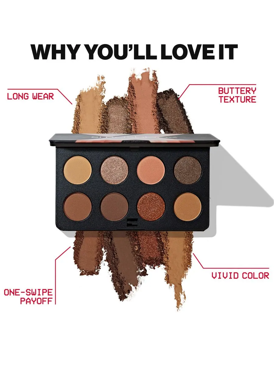Палетка теней для век Always On Mood Board, 0,24 унции Smashbox, цвет cozy vibes — изображение 3 из 10