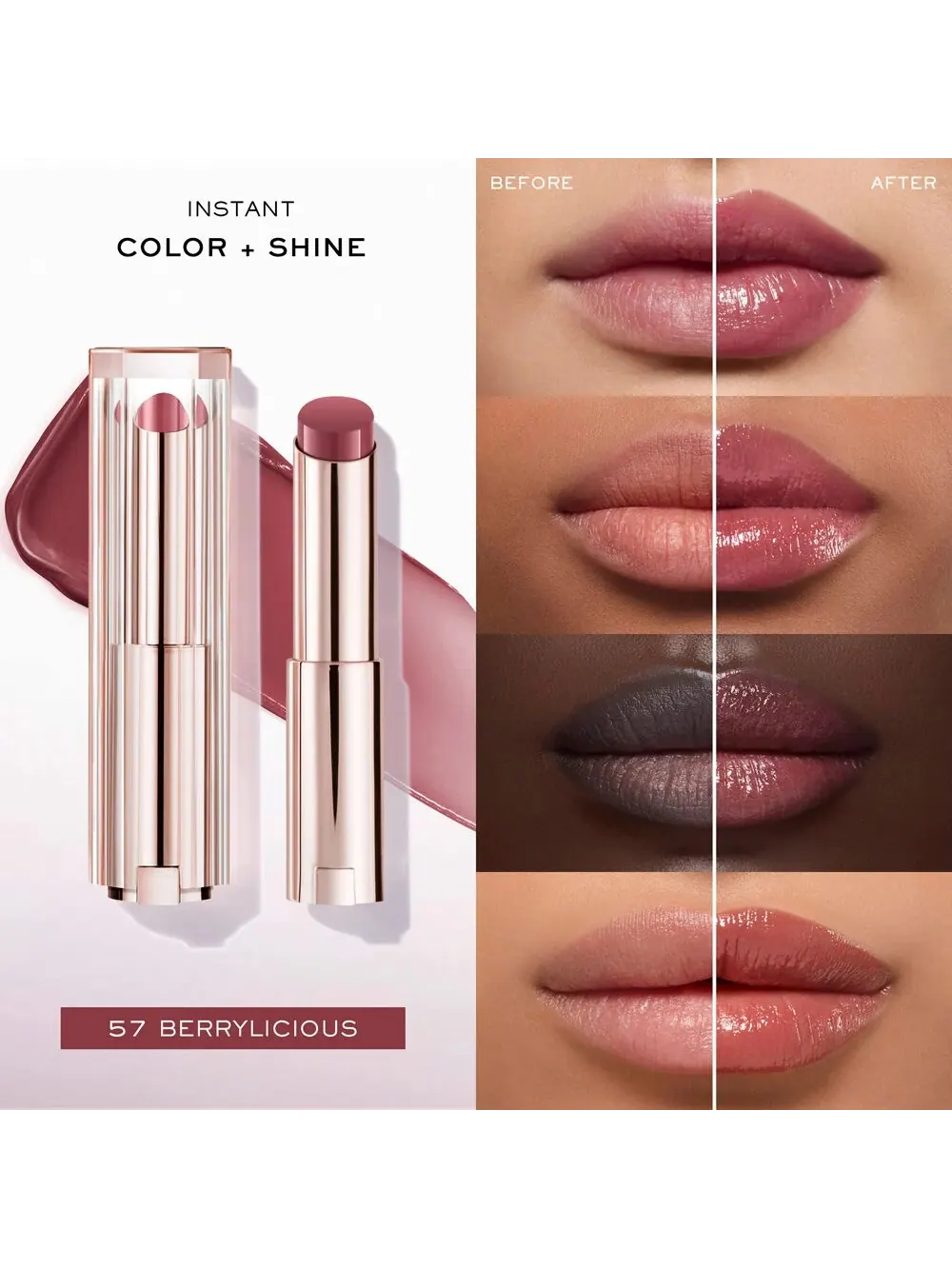Увлажняющий бальзам для губ Lancome Lip Idole Squalane-12 Butterglow, 57 Berrylicious, 3 г — изображение 4 из 4