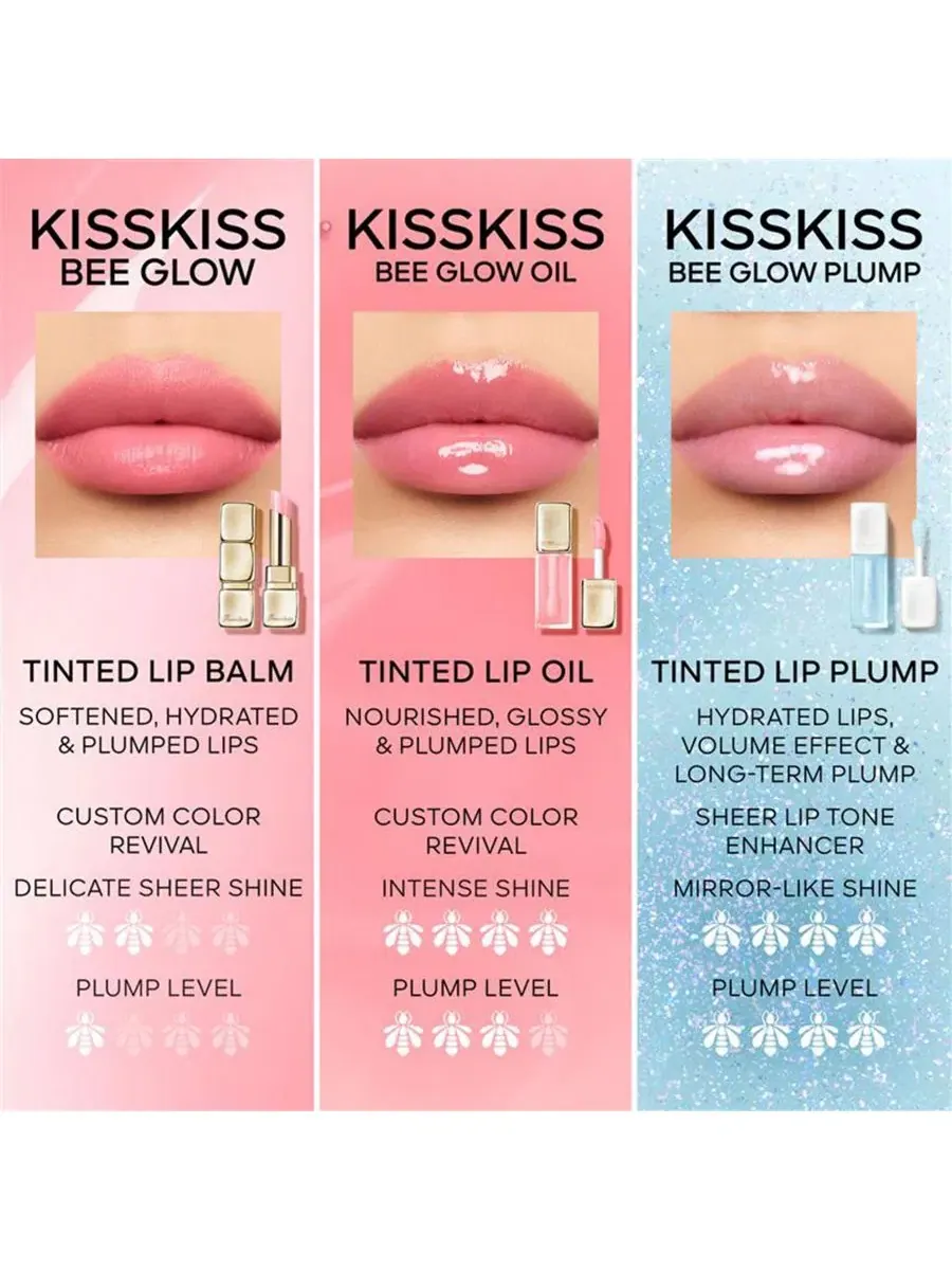 Блеск для губ с эффектом объема KissKiss Bee Glow Lip Plump GUERLAIN, Warm Glow — изображение 7 из 7