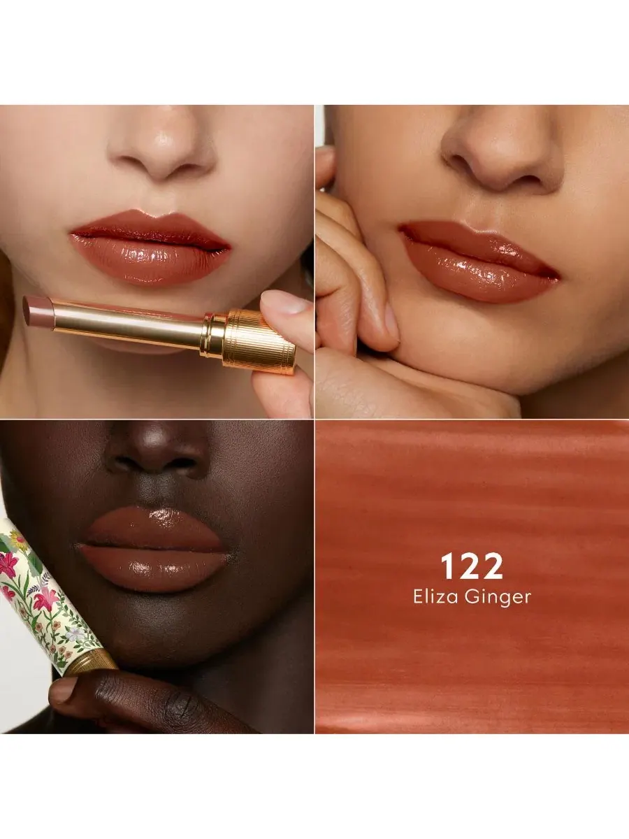 Губная помада с уходом и сиянием, 1.7 г, Flora Limited Edition Gucci, 122 - Eliza Ginger — изображение 2 из 7
