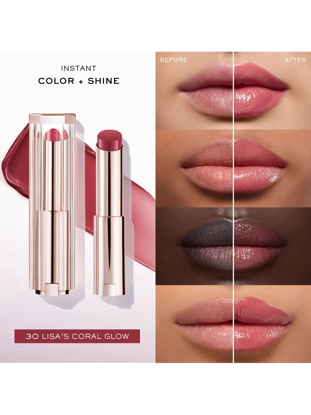 Увлажняющий бальзам для губ Lancome Lip Idole Squalane-12 Butterglow, 30 Lisa's Coral Glow, 3 г — изображение 2 из 2