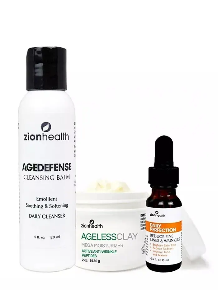 Набор Zion Health — Ultimate Night Time Kit Очищающий бальзам против старения 4 унции +