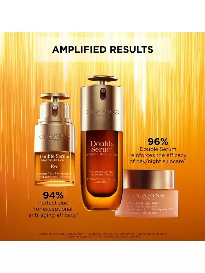 Сыворотка Clarins — Двойная для укрепления, разглаживания, усиления сияния и сужения пор — изображение 13 из 14
