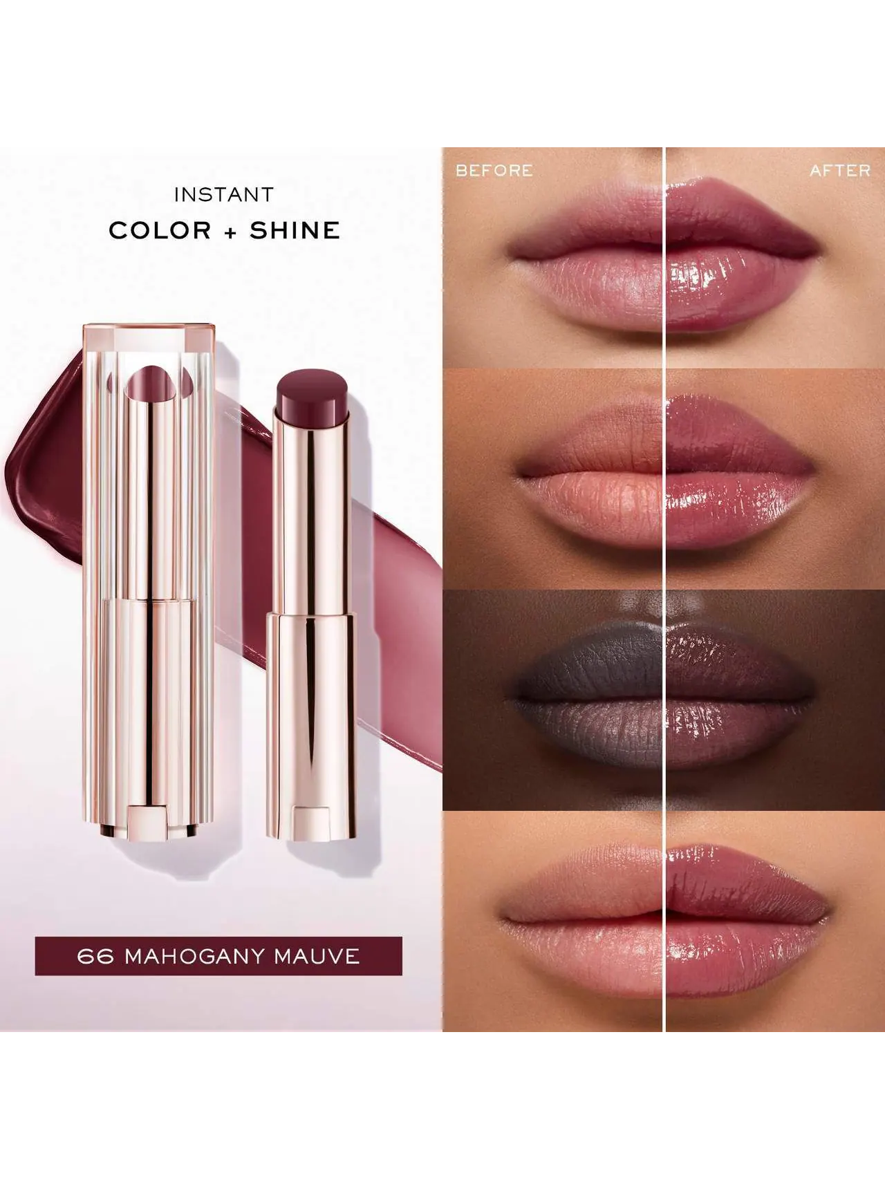 Увлажняющий бальзам для губ Lancome Lip Idole Squalane-12 Butterglow, 66 Mahogany Mauve, 3 г — изображение 2 из 3