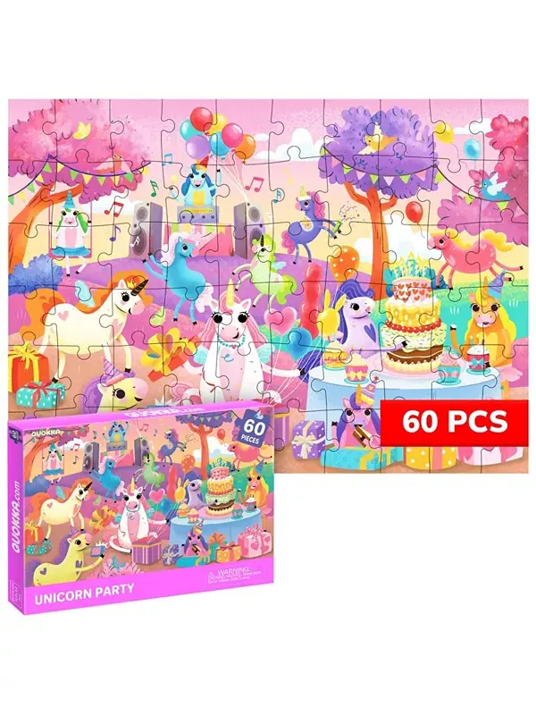 Пазлы из 60 деталей для детей 4-6 лет Quokka, unicorns