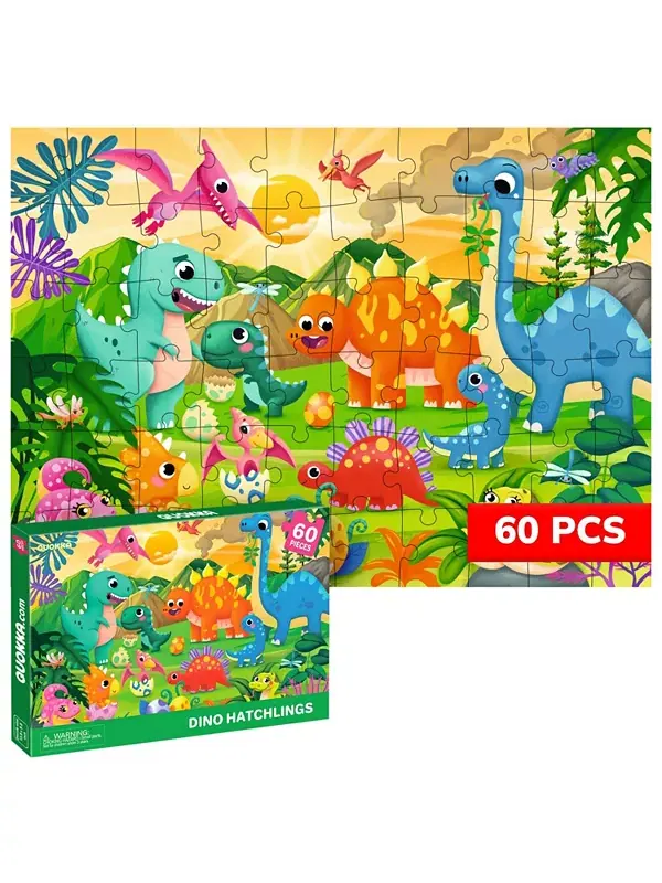Пазлы из 60 деталей для детей 4-6 лет Quokka, dino