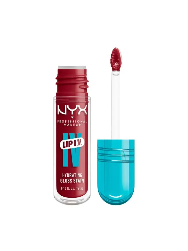 Увлажняющий блеск для губ NYX Professional Makeup Lip I.V. Hydrating Gloss Stain, Berry Thirsty, 5 — изображение 2 из 4