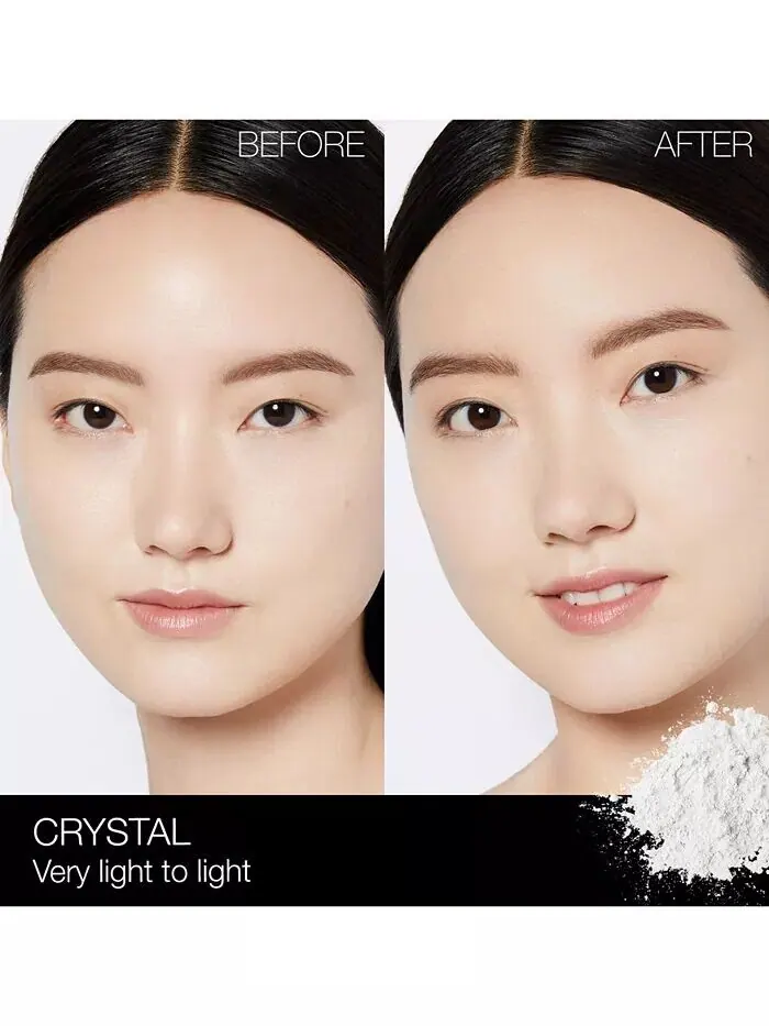 Светоотражающая прессованная фиксирующая пудра, 0,35 унции Nars, цвет Crystal (Very light to light) — изображение 5 из 12