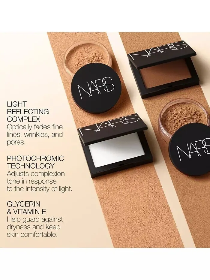 Светоотражающая прессованная фиксирующая пудра, 0,35 унции Nars, цвет Crystal (Very light to light) — изображение 8 из 12