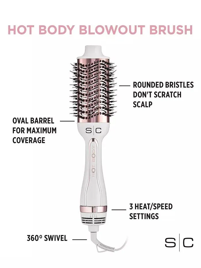 Hot Body Ionic 2-in-1 Blowout Фен Щетка для волос Фен для придания объема Stylecraft Professional — 4
