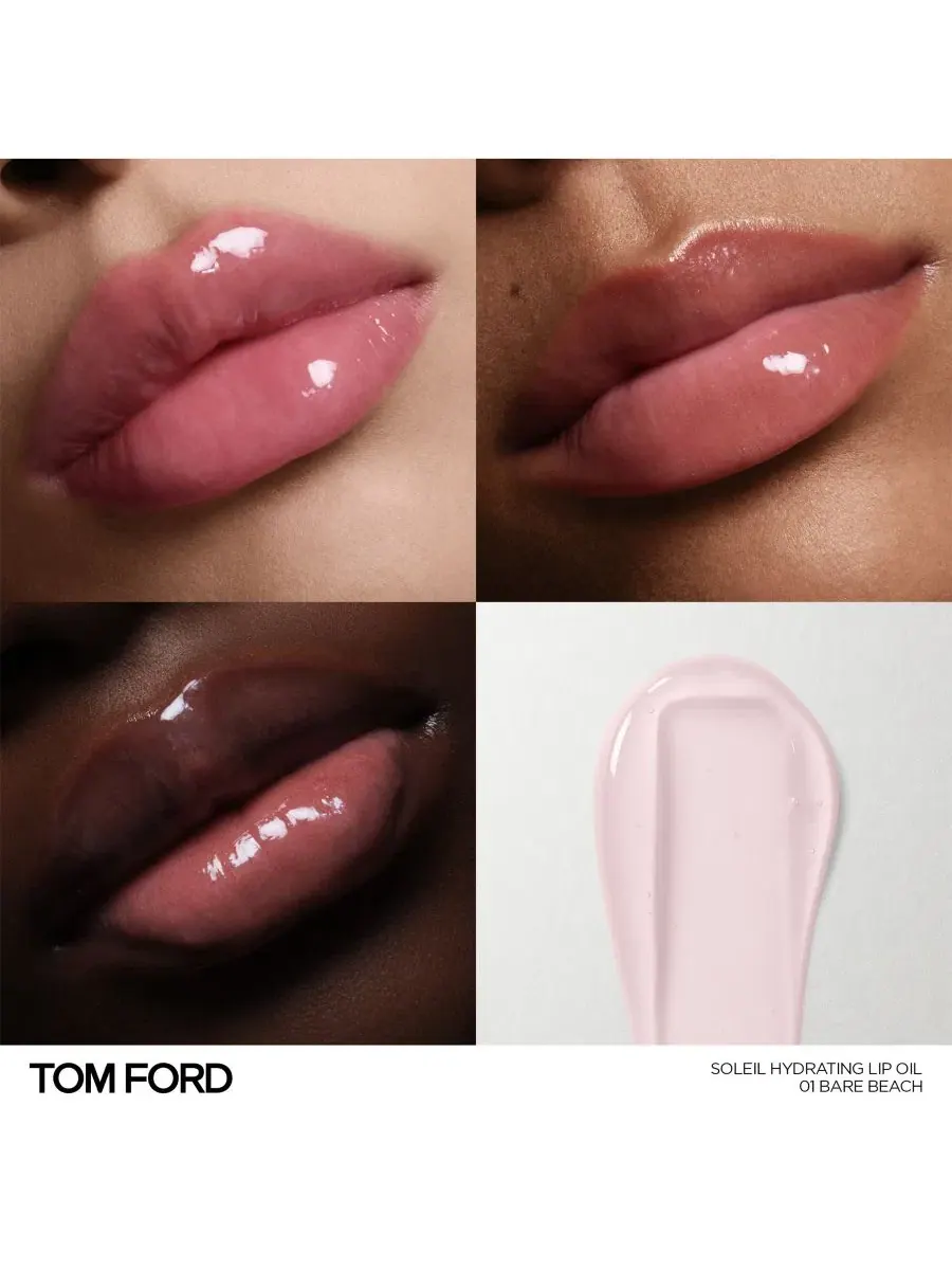 Губное масло Tom Ford Soleil Hydrating Lip Oil, 3,4 мл, 01 Bare Beach — изображение 3 из 4