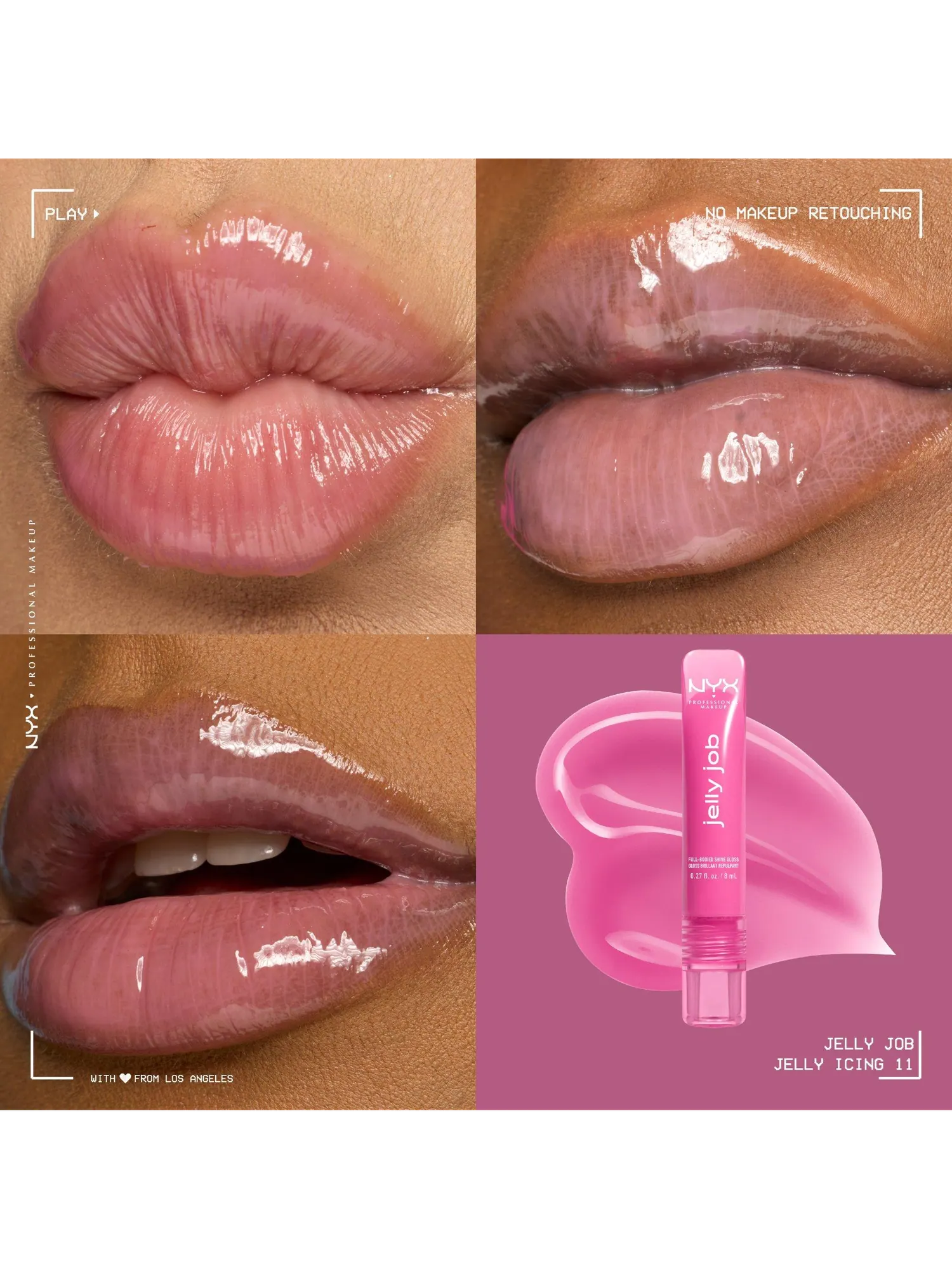 Блеск для губ NYX Professional Makeup Jelly Job, Jelly Icing, 7.5 мл — изображение 4 из 8
