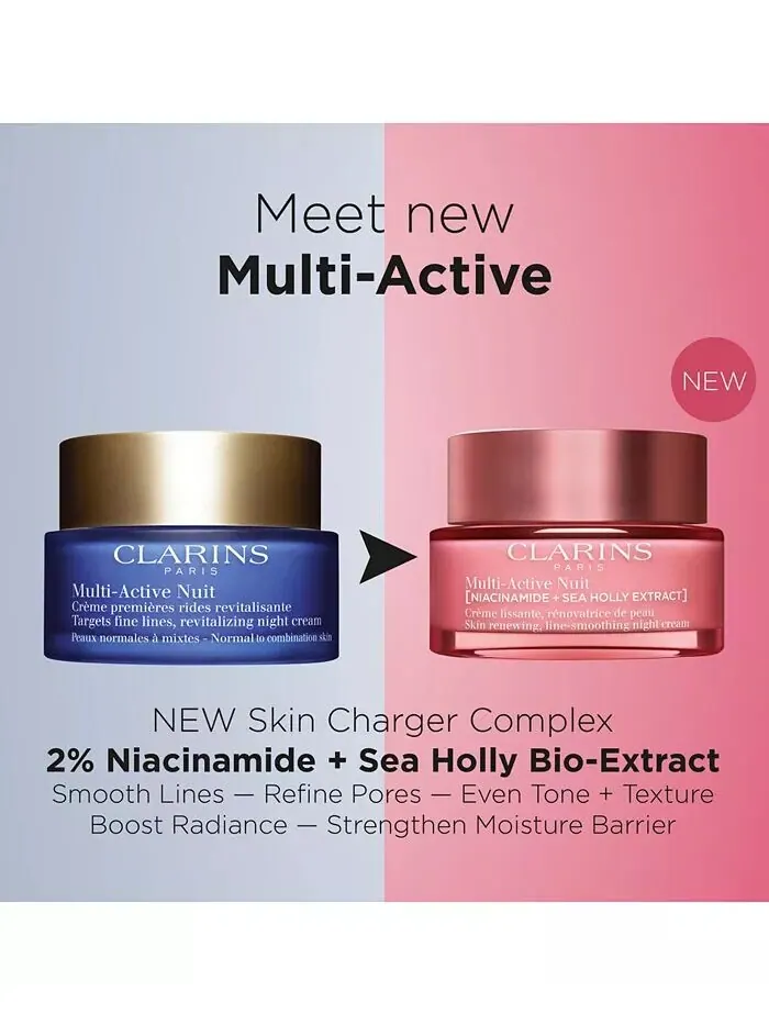 Крем для лица Clarins — Мультиактивный ночной увлажняющий для морщин, пор и сияния с ниацинамидом — изображение 7 из 8
