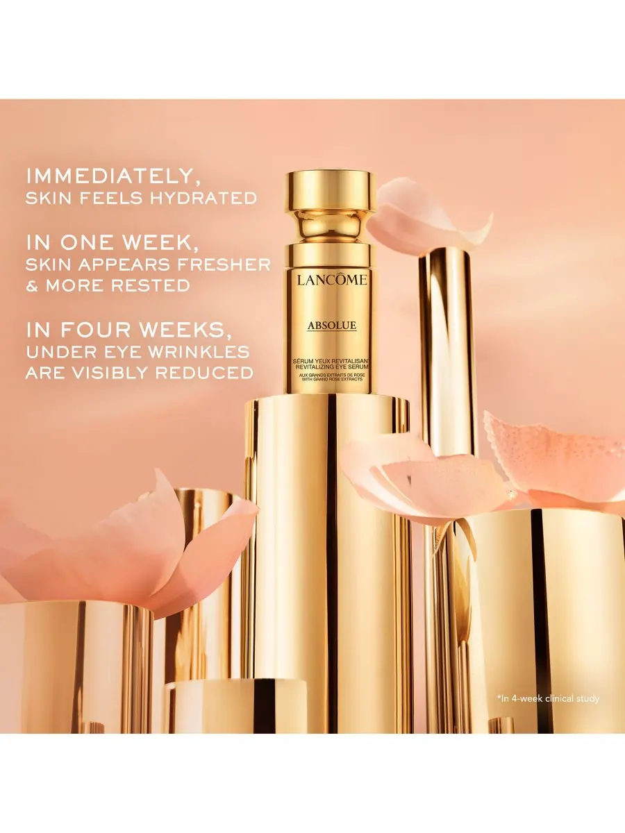 Восстанавливающая сыворотка для глаз Absolue с экстрактом розы Grand Rose, 0,5 унции Lancôme, цвет — изображение 4 из 7
