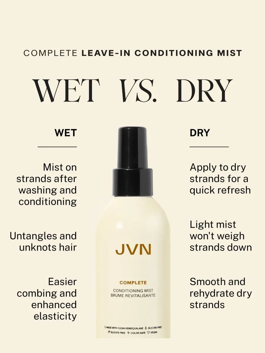 JVN Hair Несмываемый кондиционирующий спрей Complete, 140 мл — изображение 4 из 6