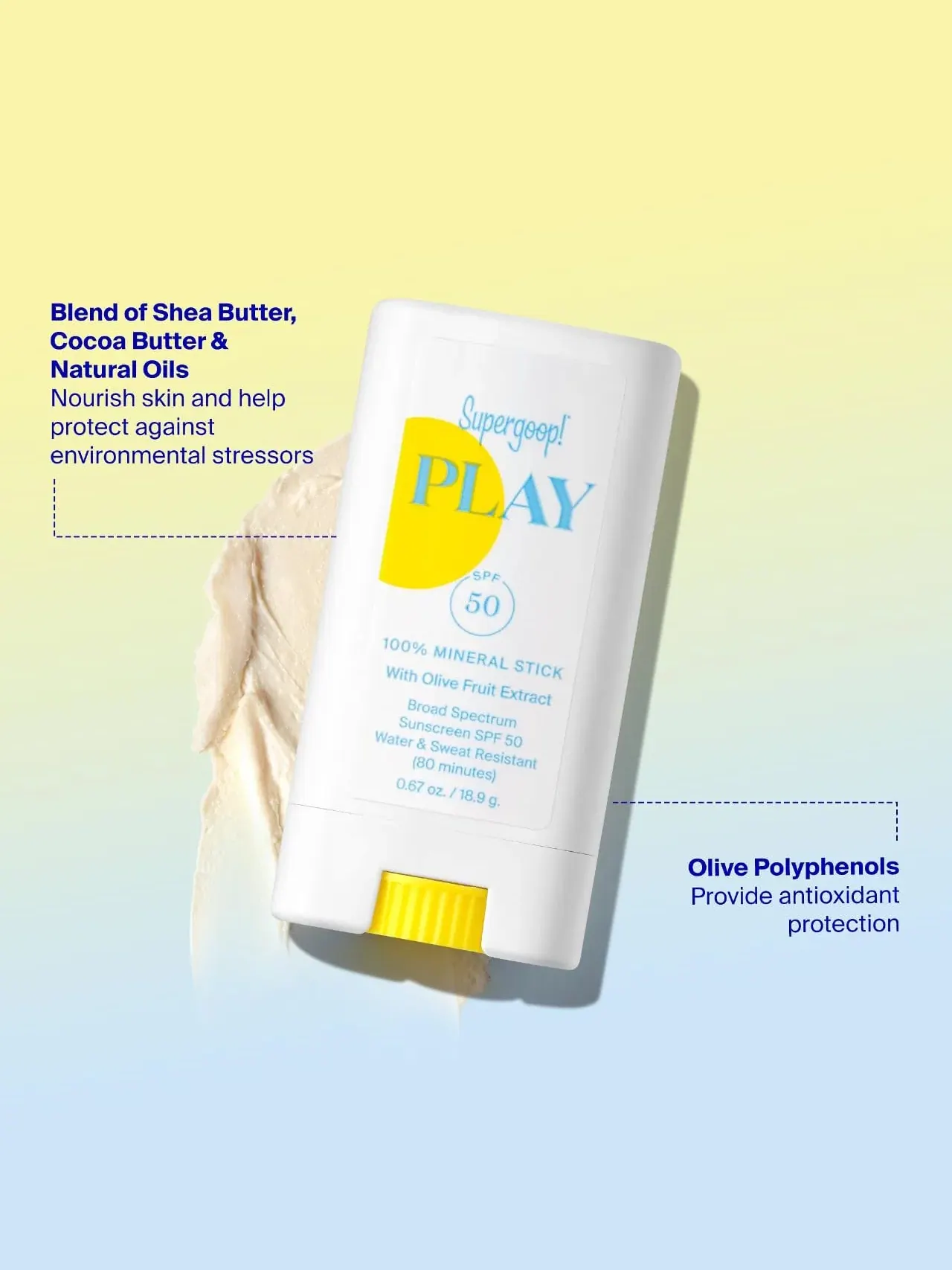 Минеральный солнцезащитный стик Play! SPF 50, 0.67 oz Supergoop! — изображение 3 из 3
