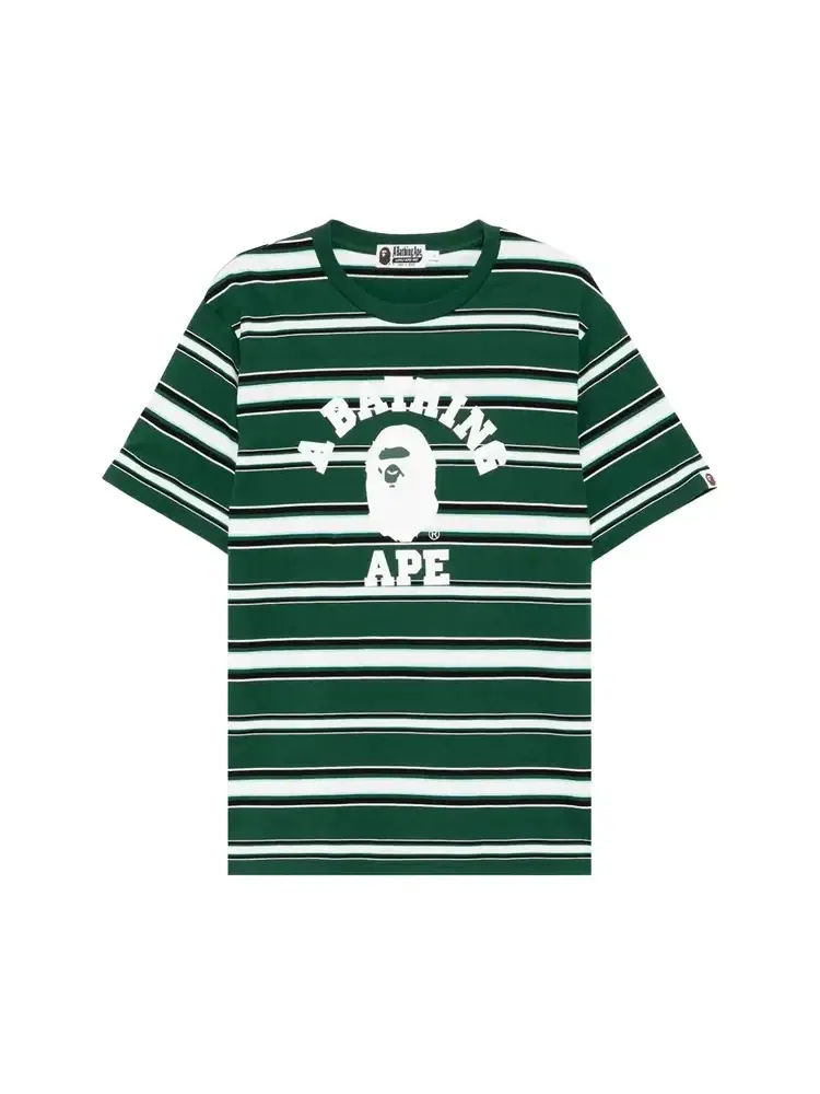 Футболка BAPE College Stripe Tee — зеленый