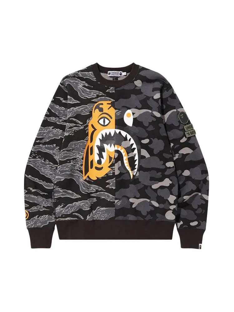 Свитер BAPE x Undefeated Tiger Shark Half Crewneck — черный