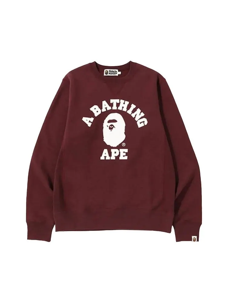 Топ BAPE College Crewneck 'Burgundy' — изображение 1 из 1, красный