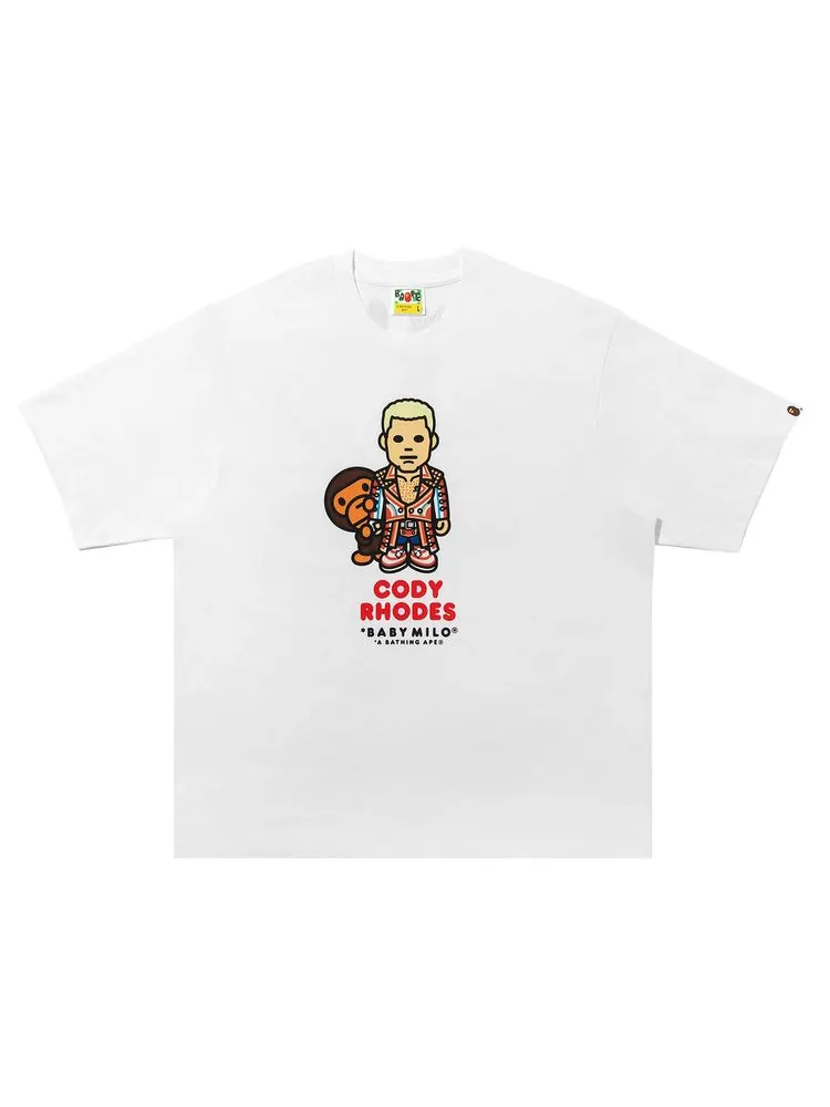 Футболка BAPE x WWE Cody Rhodes Baby Milo Relaxed Fit Tee — изображение 1 из 2, белый