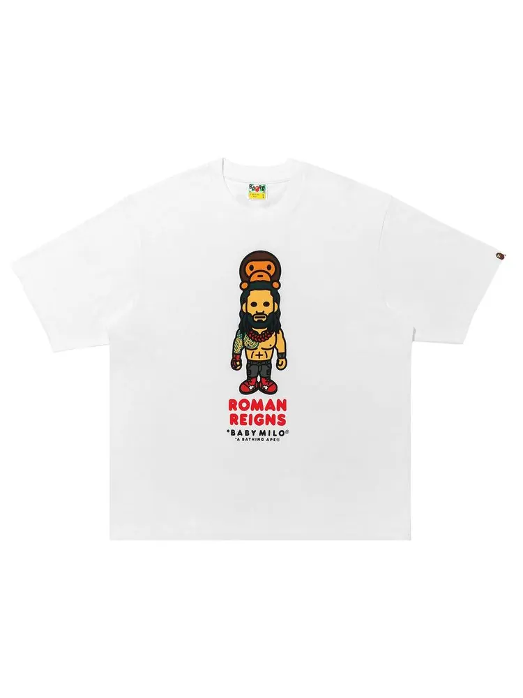 Футболка BAPE x WWE Roman Reigns Baby Milo Relaxed Fit Tee — изображение 1 из 2, белый