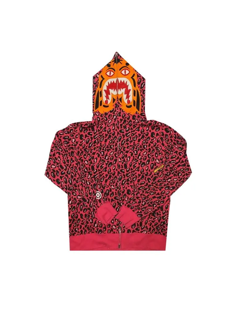 Худи BAPE 1st Leopard Camo Tiger Full Zip Hoodie — изображение 1 из 1, розовый