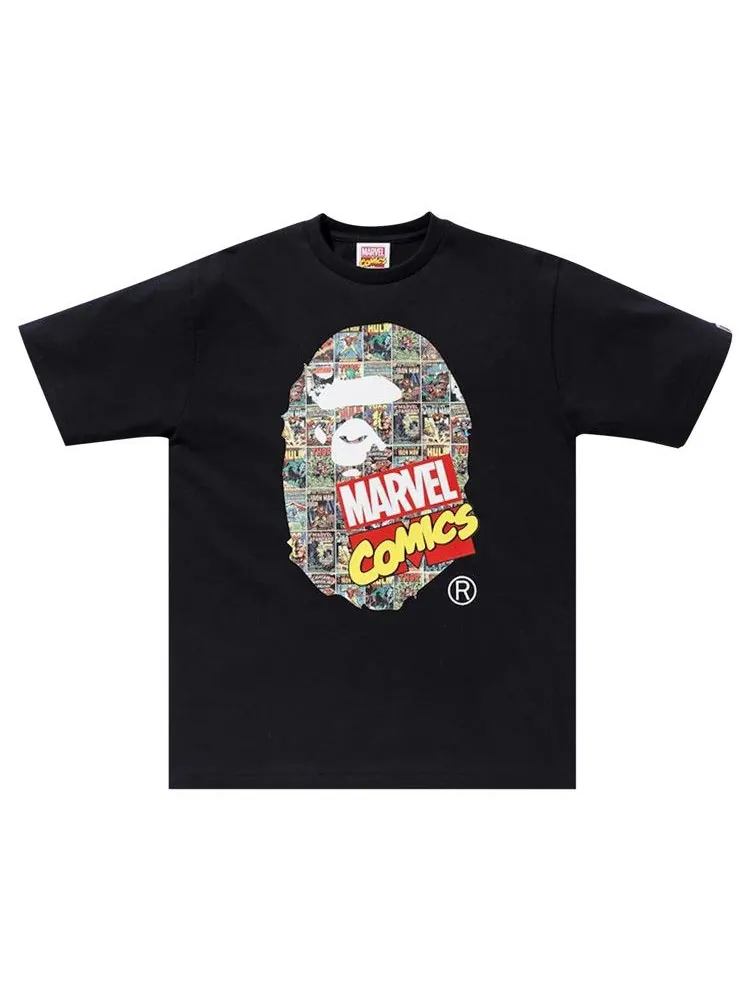 Футболка BAPE x Marvel Comics Ape Head Tee — изображение 1 из 1, черный
