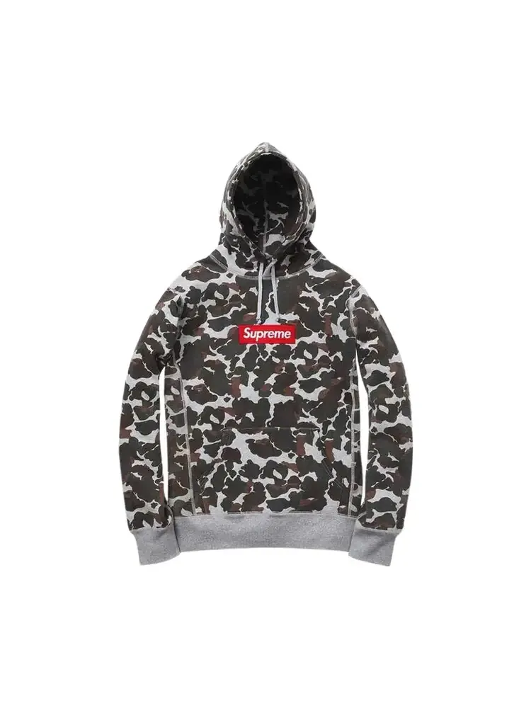 Толстовка Supreme Box Logo Pullover Hoodie 'Duck Camo' — черный