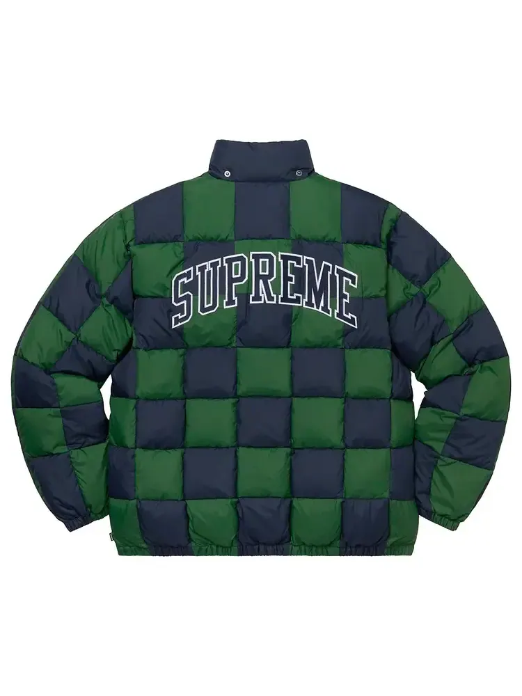 Куртка-пуховик Supreme в клетку — изображение 2 из 2, синий