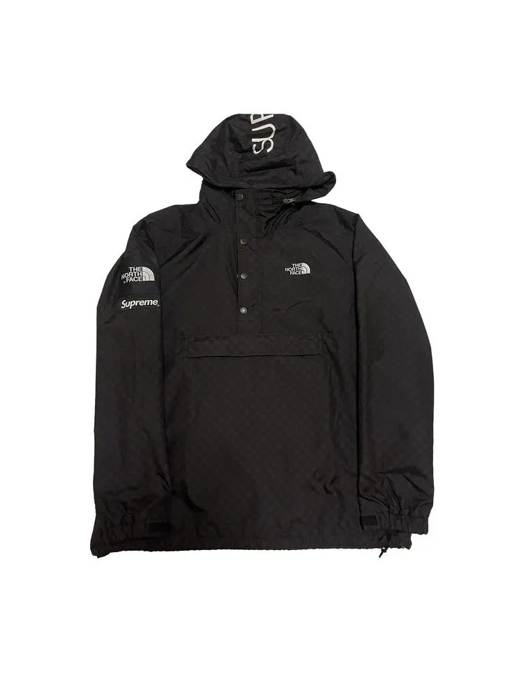 Куртка Supreme x The North Face Checkered Pullover Jacket 'Black' — изображение 1 из 1, черный