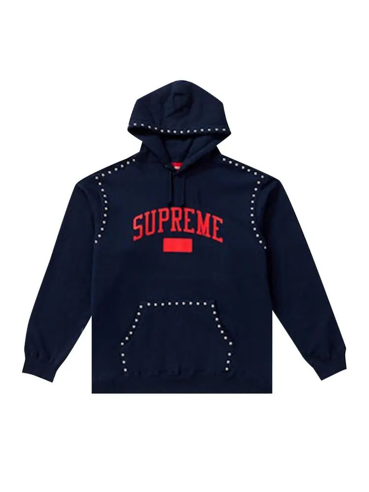Толстовка Supreme Studded Hooded Sweatshirt — изображение 1 из 1, темно-синий