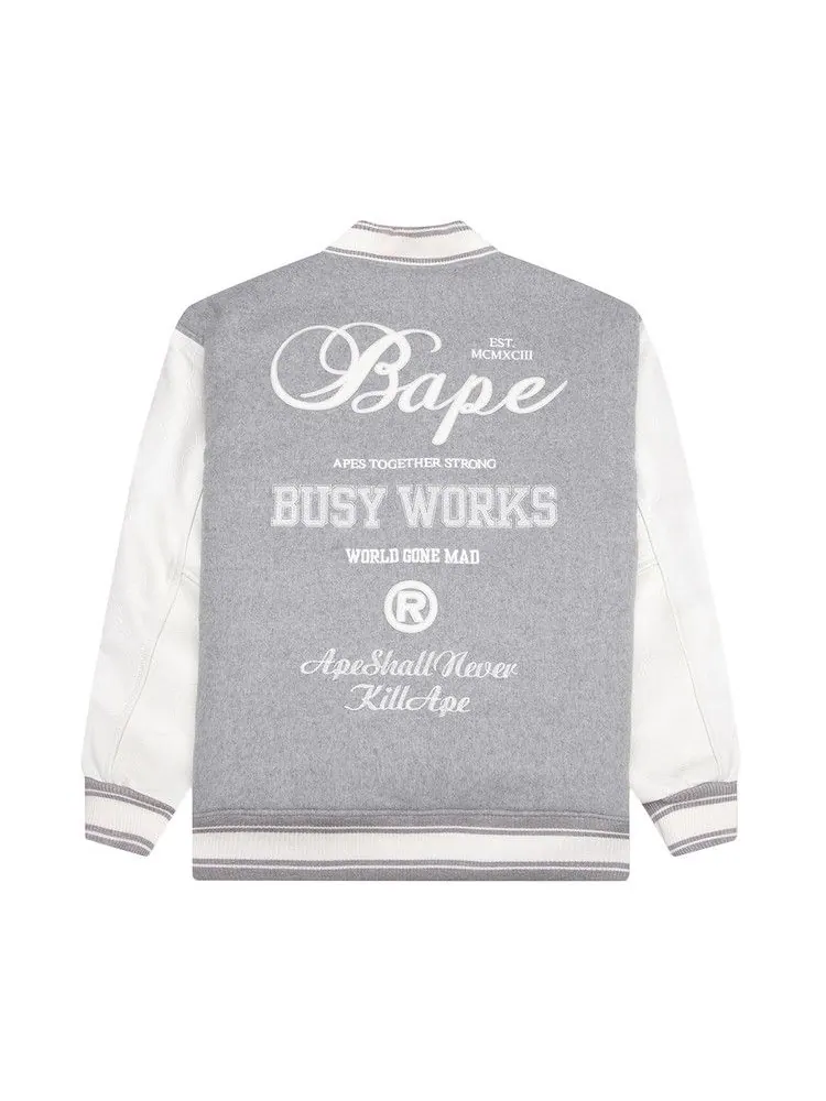 Куртка BAPE Varsity Jacket — изображение 2 из 2, серый