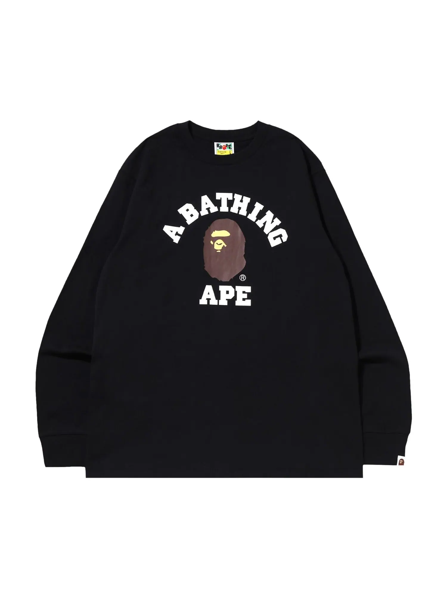 Футболка с длинными рукавами BAPE College — черный