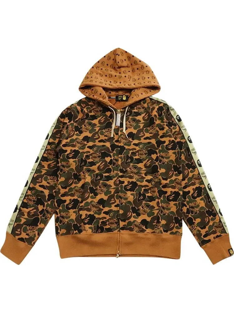 Худи BAPE x MCM Camo Zip Hoodie 'Brown' — изображение 1 из 1, коричневый