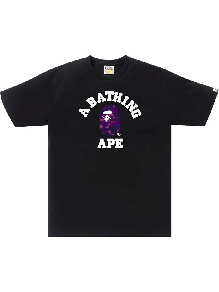 Футболка BAPE Color Camo College T-Shirt 'Black / Purple' — изображение 1 из 1, черный