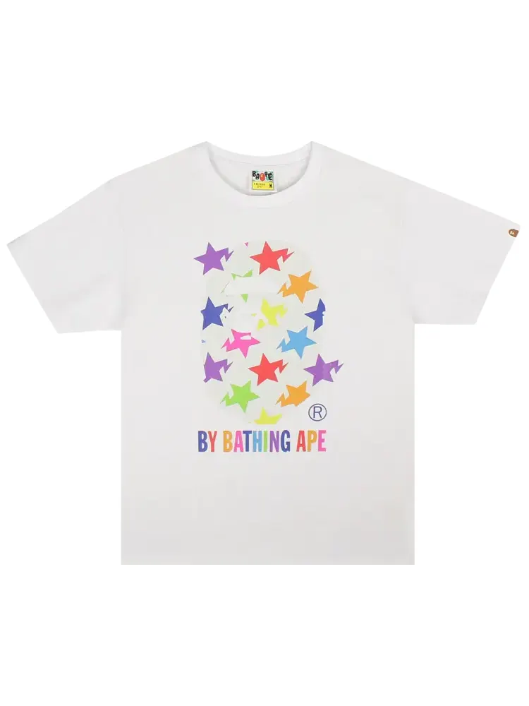 Футболка BAPE Big Head Ape Star Festival 'Multicolor/White' — изображение 1 из 3, мульти