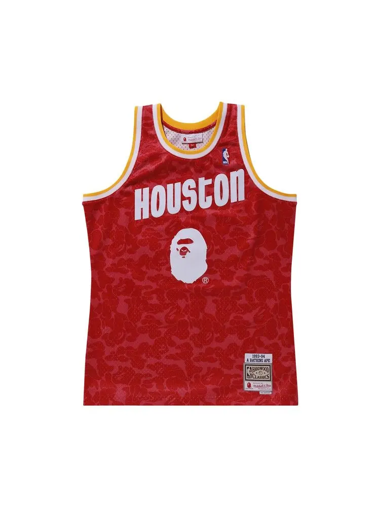 Джерси BAPE x Mitchell Ness Rockets Camo Basketball Swingman Jersey — изображение 1 из 2, красный