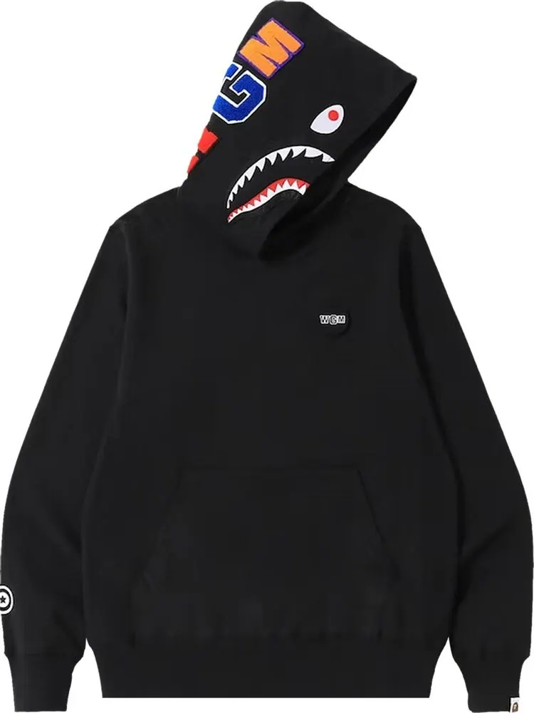 Худи BAPE Shark Emblem Pullover Hoodie 'Black' — изображение 1 из 2, черный