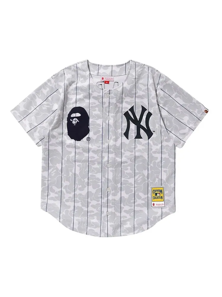 Футболка BAPE x Mitchell & Ness Yankees Jersey 'White' — изображение 1 из 1, белый