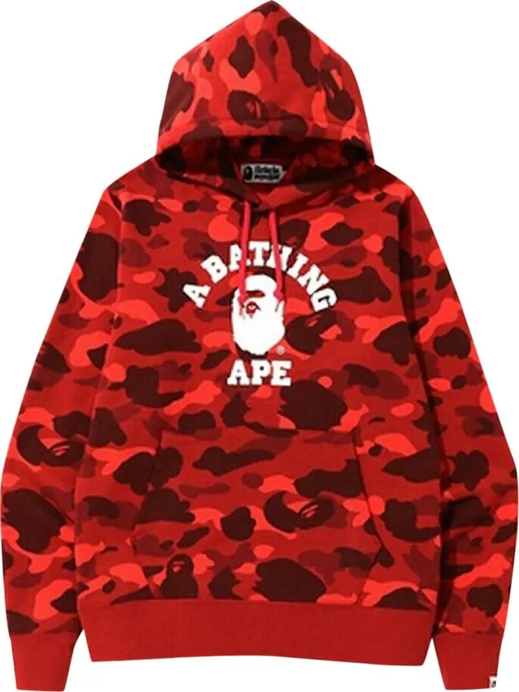 Худи BAPE Color Camo College Pullover Hoodie 'Red' — изображение 1 из 1, красный
