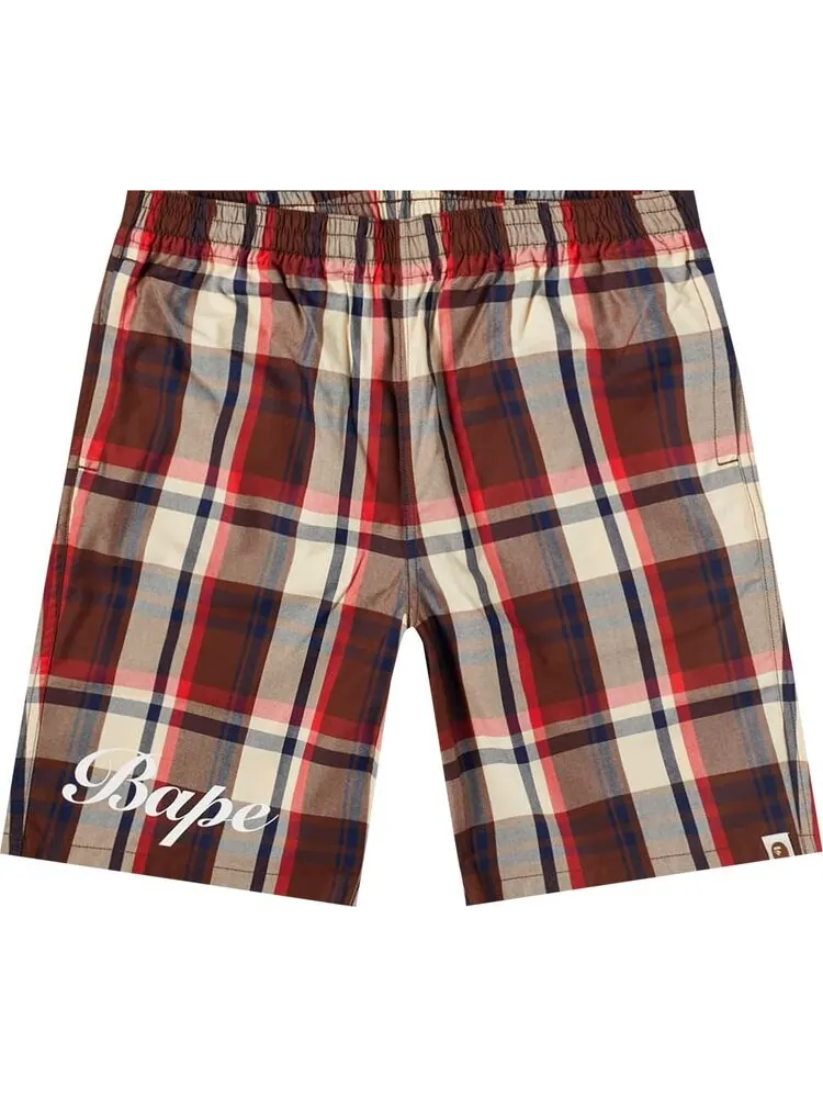 Шорты BAPE Check Shorts 'Red' — изображение 1 из 1, красный